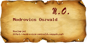 Modrovics Oszvald névjegykártya